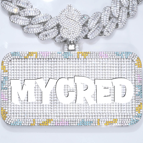 CUSTOM LETTER NECKLACE 3D COLORFUL SQUARE