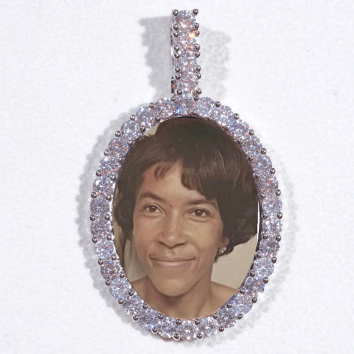 Large 3D Oval Custom Picture Pendant