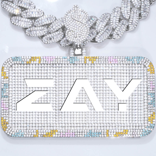 CUSTOM LETTER NECKLACE 3D COLORFUL SQUARE