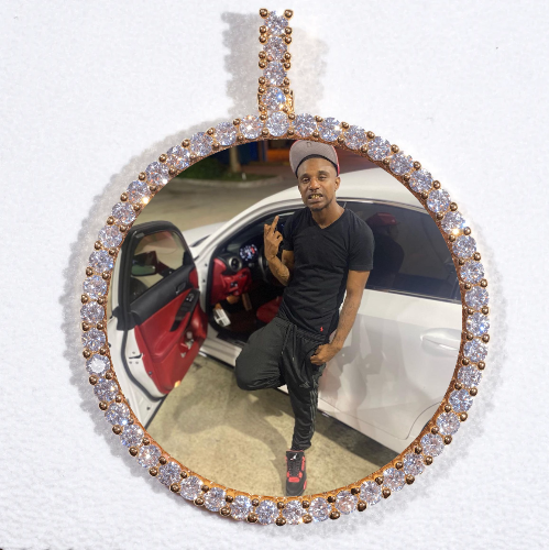 LARGE 3D CIRCLE CUSTOM PICTURE PENDANT