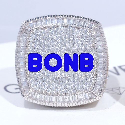 CUSTOM LETTER 3D ICED RING