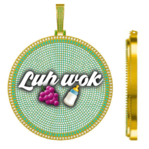 CUSTOM LETTER NECKLACE 3D BIG DISC