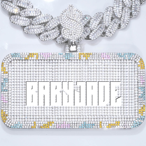 CUSTOM LETTER NECKLACE 3D COLORFUL SQUARE