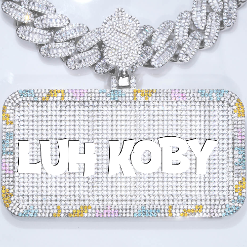 CUSTOM LETTER NECKLACE 3D COLORFUL SQUARE