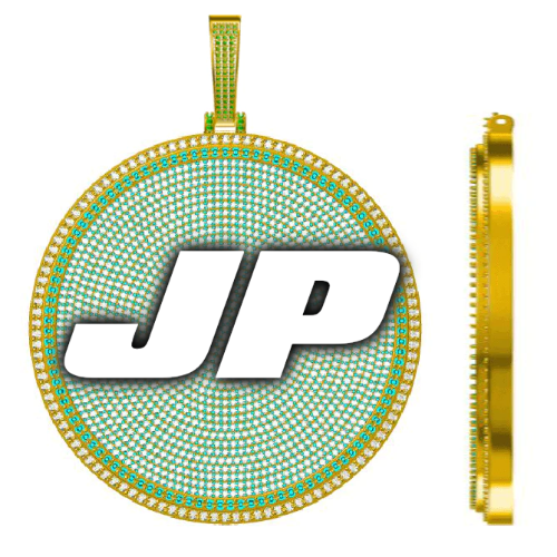 CUSTOM LETTER NECKLACE 3D BIG DISC