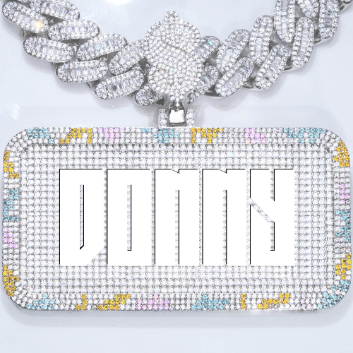 CUSTOM LETTER NECKLACE 3D COLORFUL SQUARE