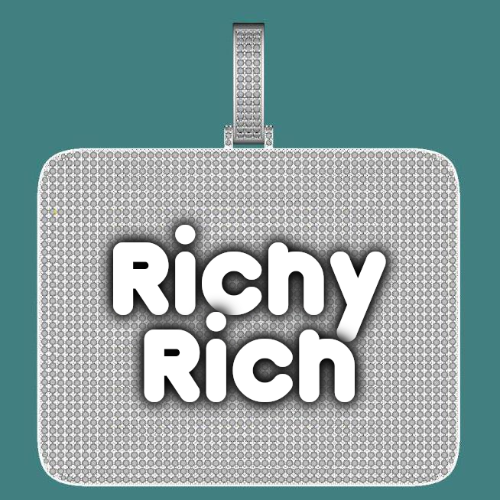 CUSTOM LETTER NECKLACE 3D BIG SQUARE