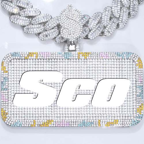 CUSTOM LETTER NECKLACE 3D COLORFUL SQUARE
