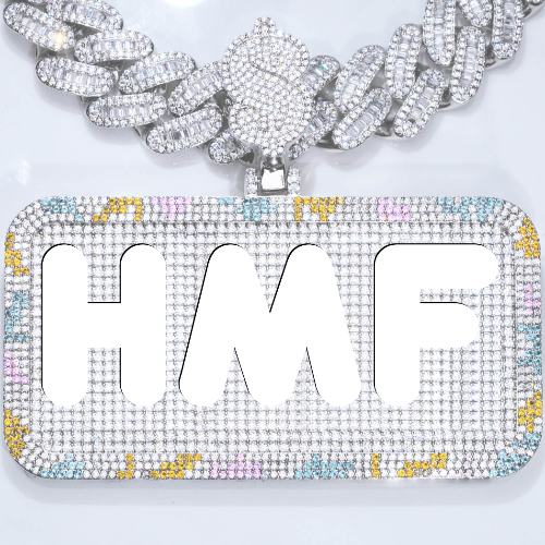 CUSTOM LETTER NECKLACE 3D COLORFUL SQUARE