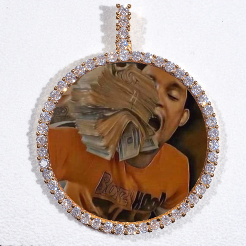 LARGE 3D CIRCLE CUSTOM PICTURE PENDANT
