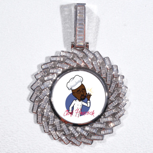 Large 3D Baguette Custom Picture Pendant