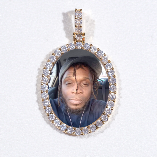 3D Oval Custom Picture Pendant