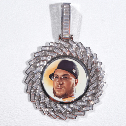 Large 3D Baguette Custom Picture Pendant