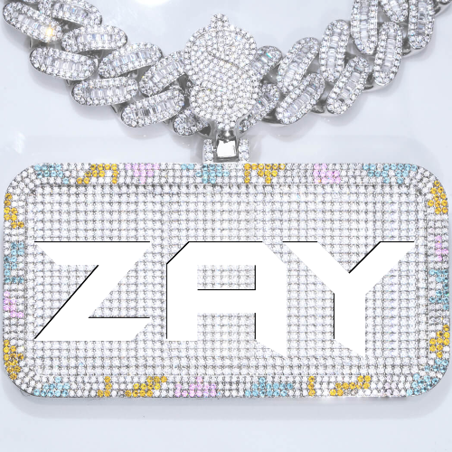 CUSTOM LETTER NECKLACE 3D COLORFUL SQUARE