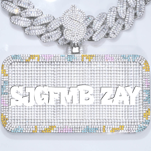 CUSTOM LETTER NECKLACE 3D COLORFUL SQUARE