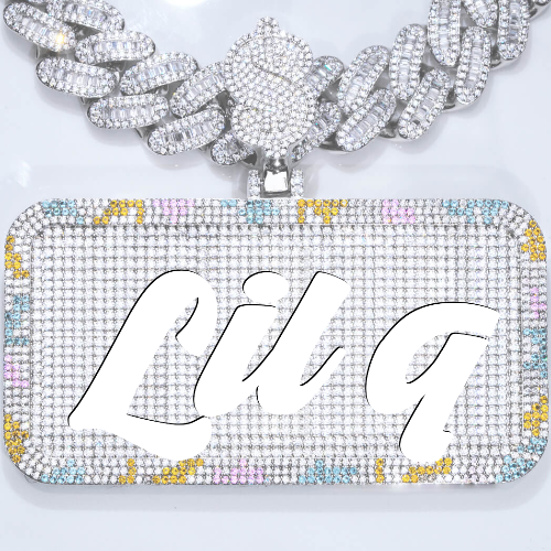 CUSTOM LETTER NECKLACE 3D COLORFUL SQUARE