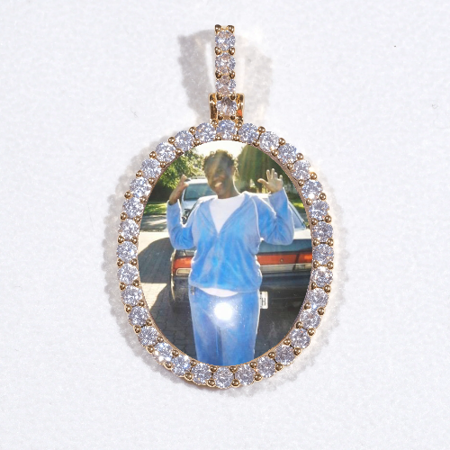 3D Oval Custom Picture Pendant