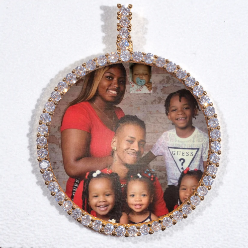 LARGE 3D CIRCLE CUSTOM PICTURE PENDANT