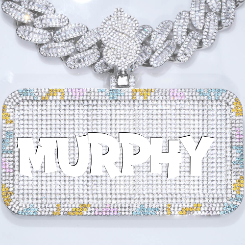 CUSTOM LETTER NECKLACE 3D COLORFUL SQUARE