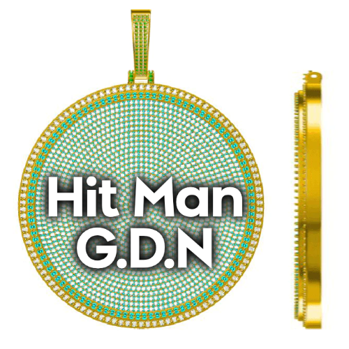 CUSTOM LETTER NECKLACE 3D BIG DISC