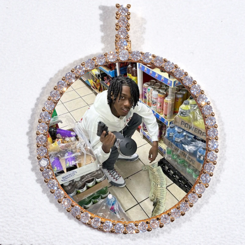 LARGE 3D CIRCLE CUSTOM PICTURE PENDANT