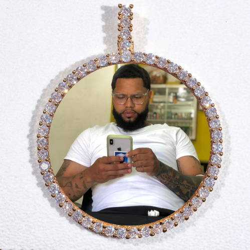 LARGE 3D CIRCLE CUSTOM PICTURE PENDANT