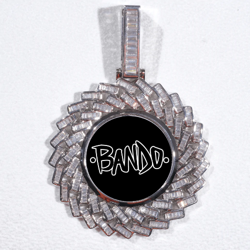 Large 3D Baguette Custom Picture Pendant