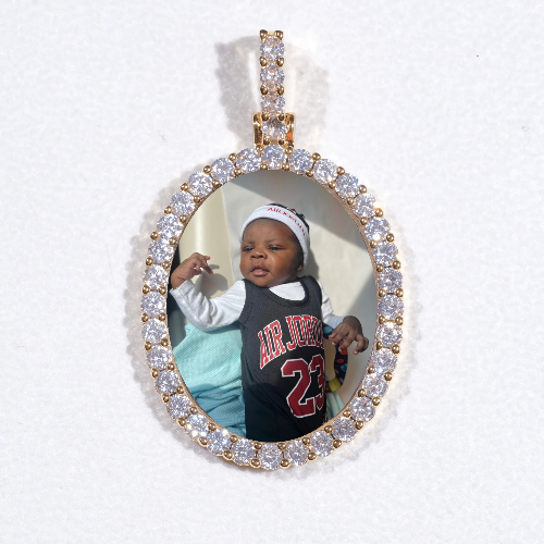 3D Oval Custom Picture Pendant