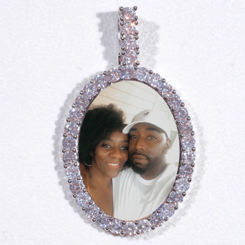 Large 3D Oval Custom Picture Pendant