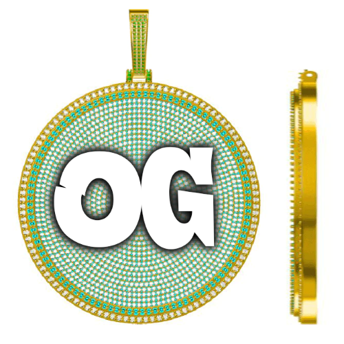 CUSTOM LETTER NECKLACE 3D BIG DISC
