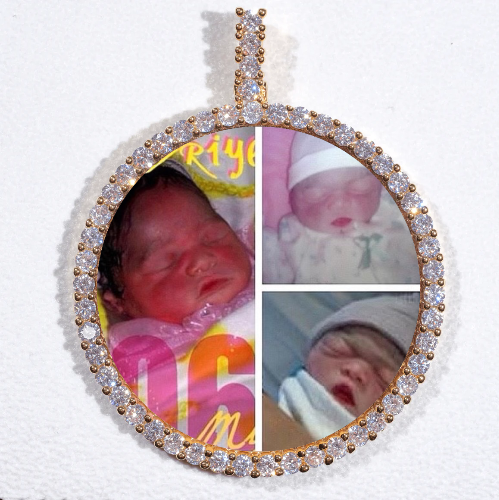 LARGE 3D CIRCLE CUSTOM PICTURE PENDANT