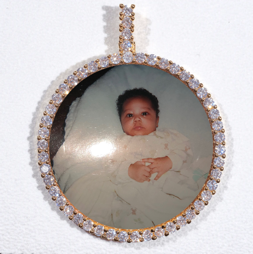 LARGE 3D CIRCLE CUSTOM PICTURE PENDANT