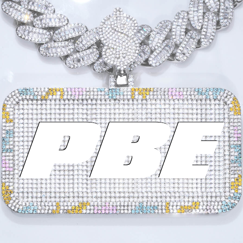 CUSTOM LETTER NECKLACE 3D COLORFUL SQUARE