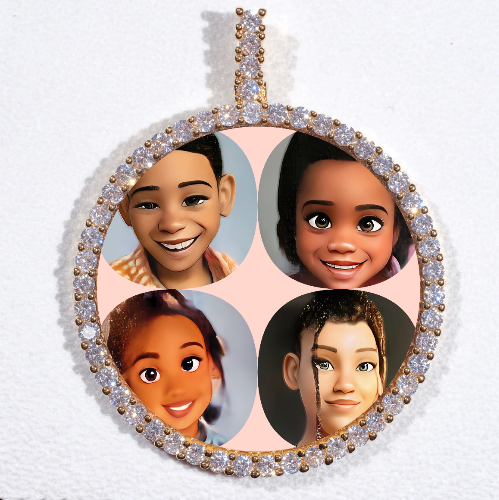 LARGE 3D CIRCLE CUSTOM PICTURE PENDANT