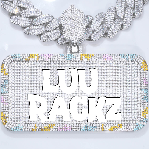 CUSTOM LETTER NECKLACE 3D COLORFUL SQUARE