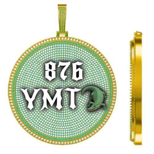 CUSTOM LETTER NECKLACE 3D BIG DISC