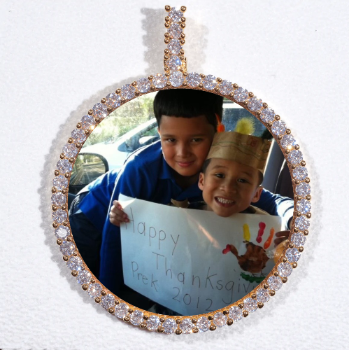 LARGE 3D CIRCLE CUSTOM PICTURE PENDANT