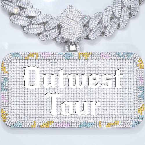 CUSTOM LETTER NECKLACE 3D COLORFUL SQUARE