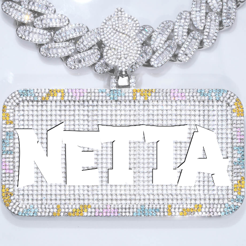 CUSTOM LETTER NECKLACE 3D COLORFUL SQUARE