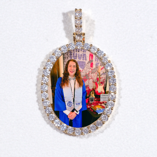 3D Oval Custom Picture Pendant