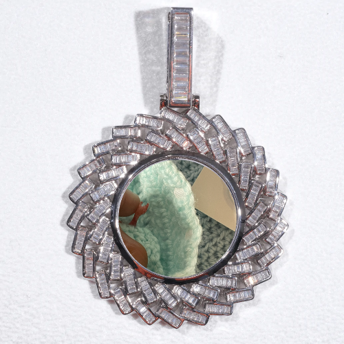 Large 3D Baguette Custom Picture Pendant