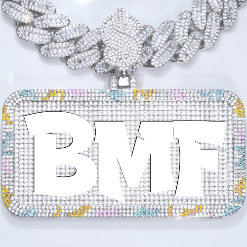 CUSTOM LETTER NECKLACE 3D COLORFUL SQUARE