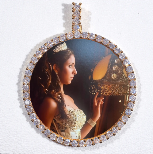 LARGE 3D CIRCLE CUSTOM PICTURE PENDANT