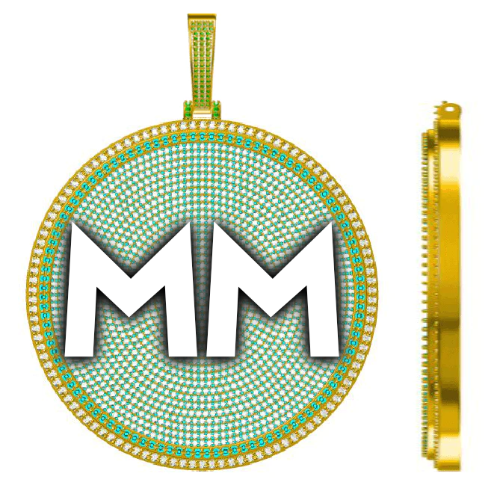 CUSTOM LETTER NECKLACE 3D BIG DISC