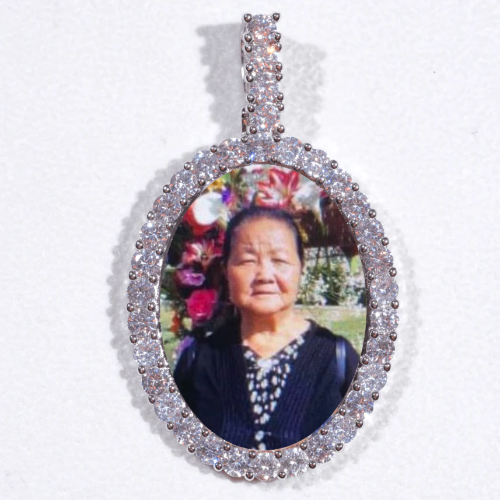 Large 3D Oval Custom Picture Pendant
