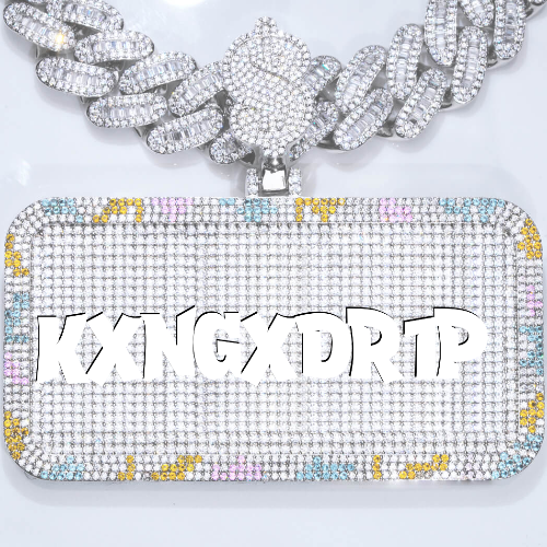 CUSTOM LETTER NECKLACE 3D COLORFUL SQUARE