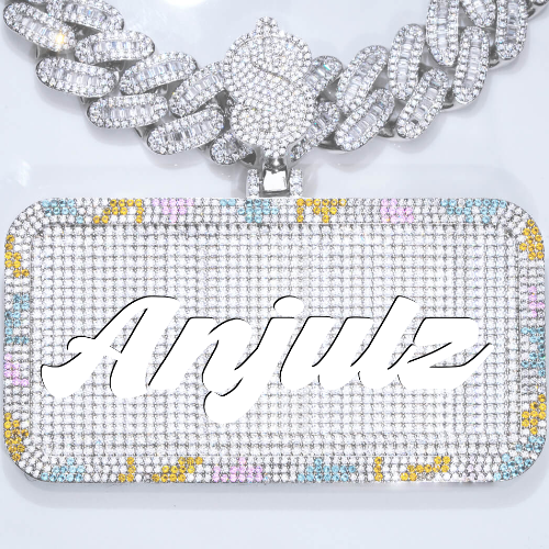 CUSTOM LETTER NECKLACE 3D COLORFUL SQUARE