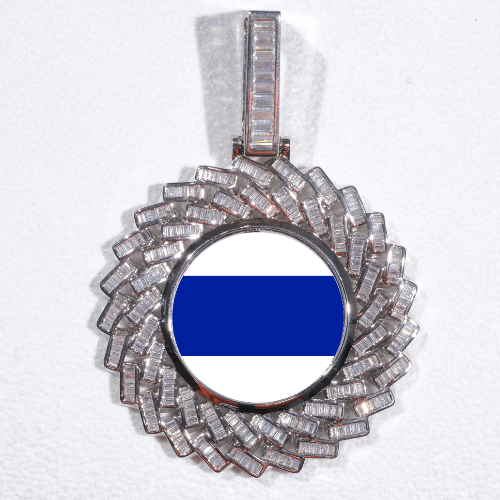 Large 3D Baguette Custom Picture Pendant