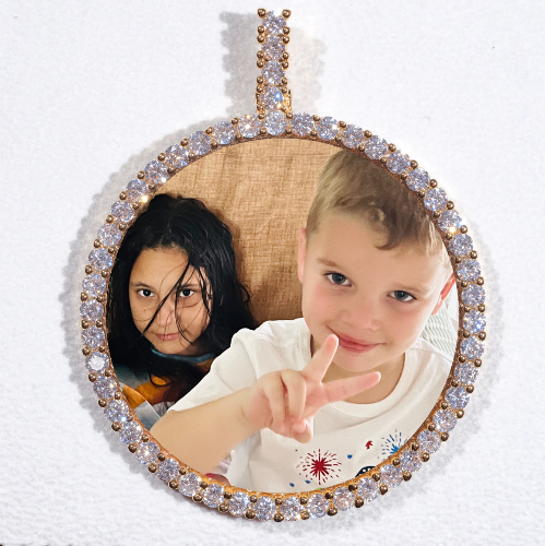 LARGE 3D CIRCLE CUSTOM PICTURE PENDANT