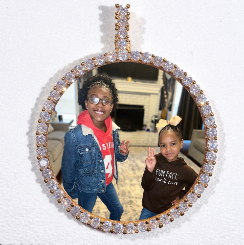 LARGE 3D CIRCLE CUSTOM PICTURE PENDANT